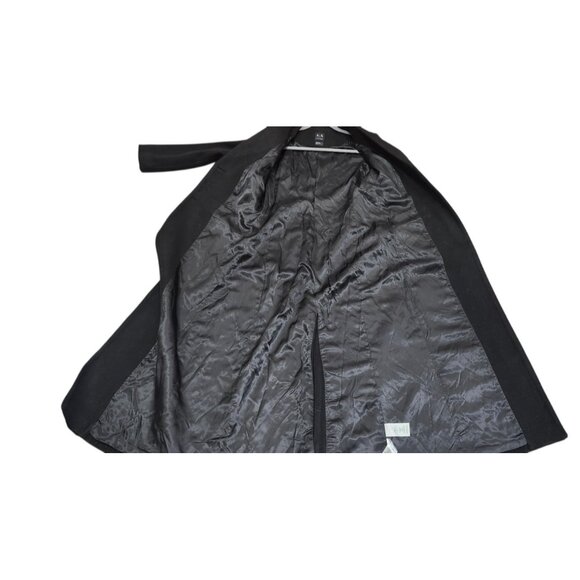 Armani Exchange Black Long Wool Blend Coat Tailored Button Front Women’s Size M - Picture 8 of 15